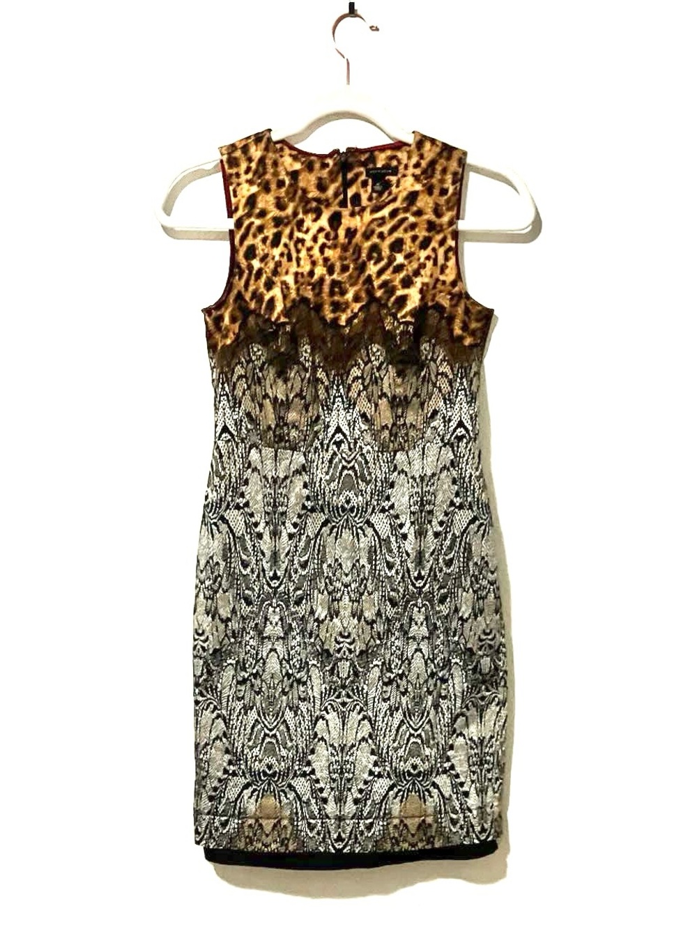 Ann Taylor Exotic Leopard Lace Sheath Dress Animal Print Size 0